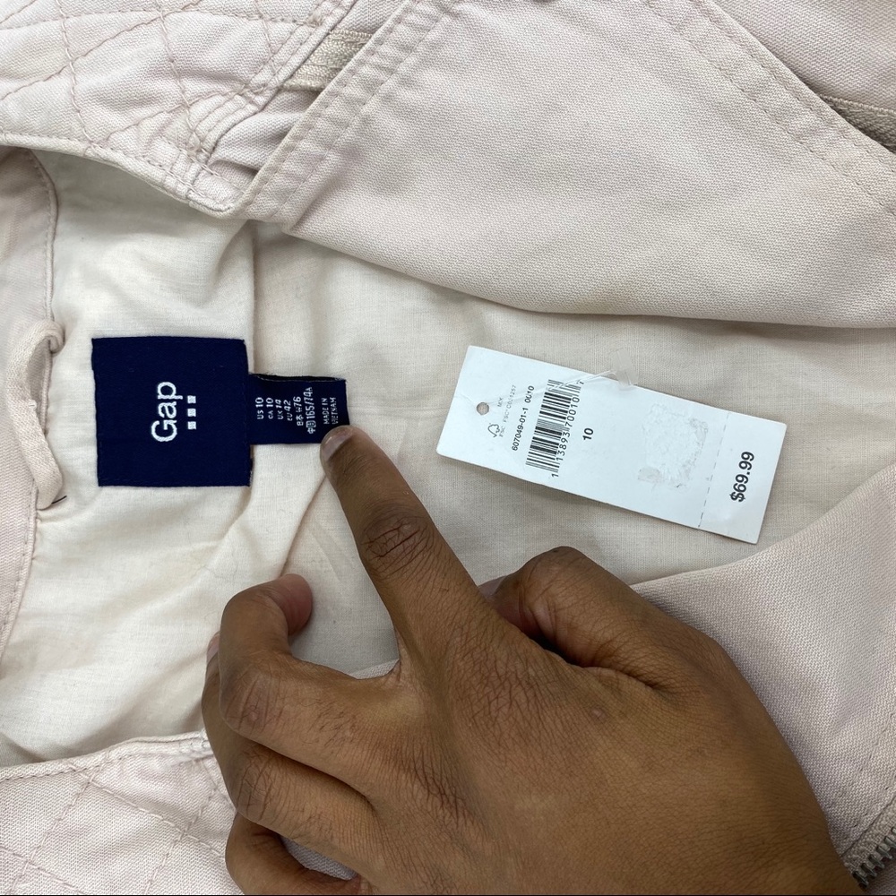 NWT Gap Pink Denim Zip Jean Jacket - Picture 5 of 6